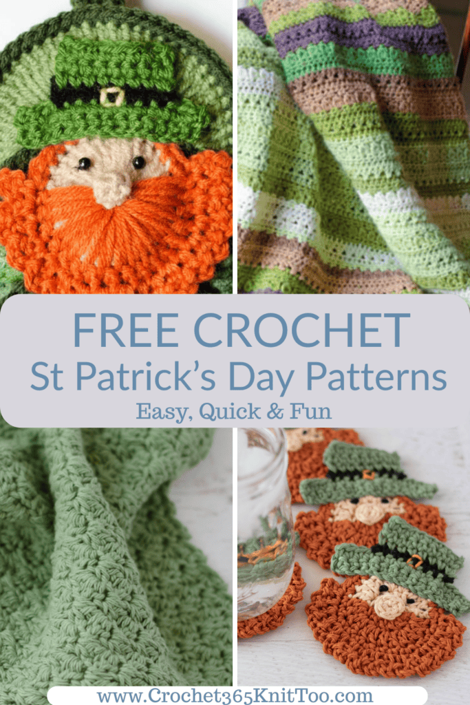 Collage of Leprechaun and Green crochet patterns