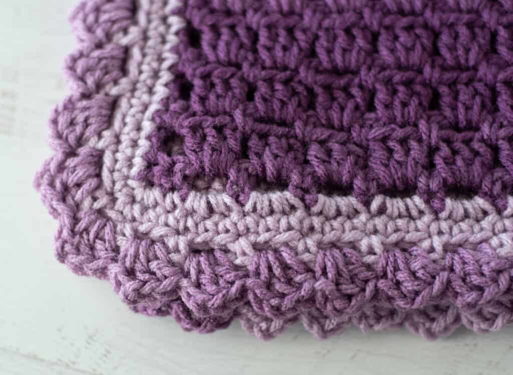 Corner of crochet baby afghan
