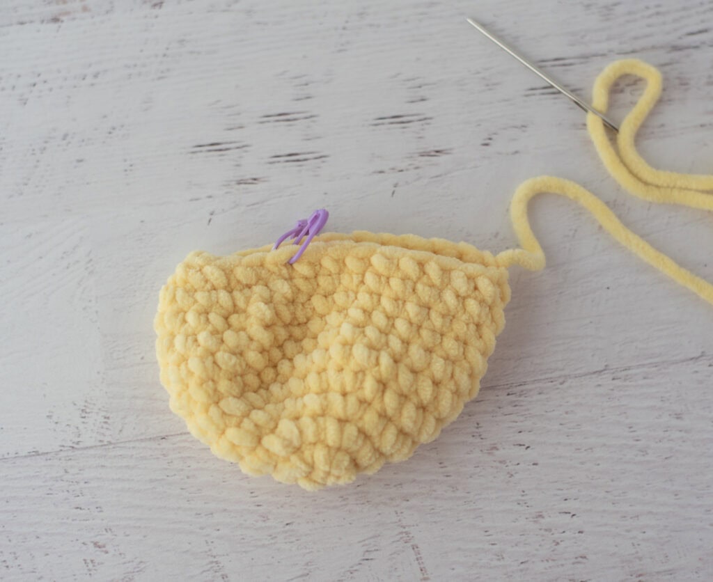 Image of crochet rubber duck in progress
