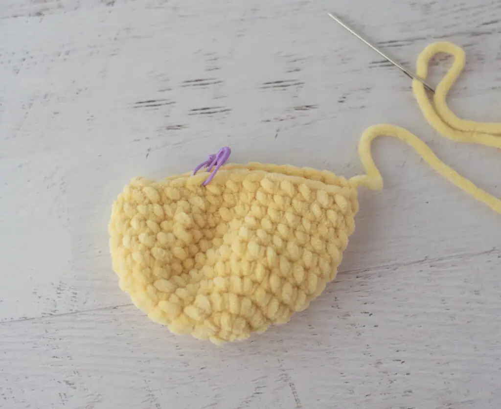 Image of crochet rubber duck in progress
