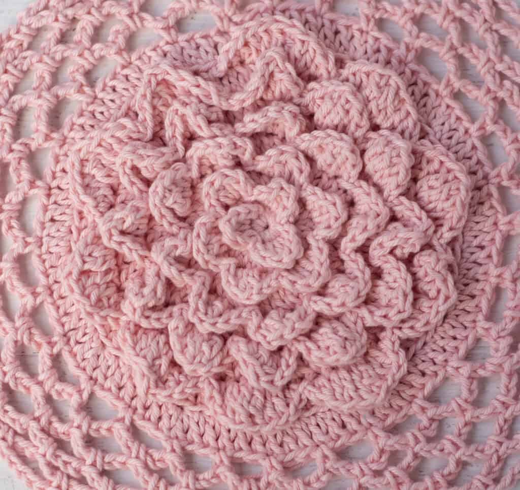 Pink crochet Market Bag in Progress