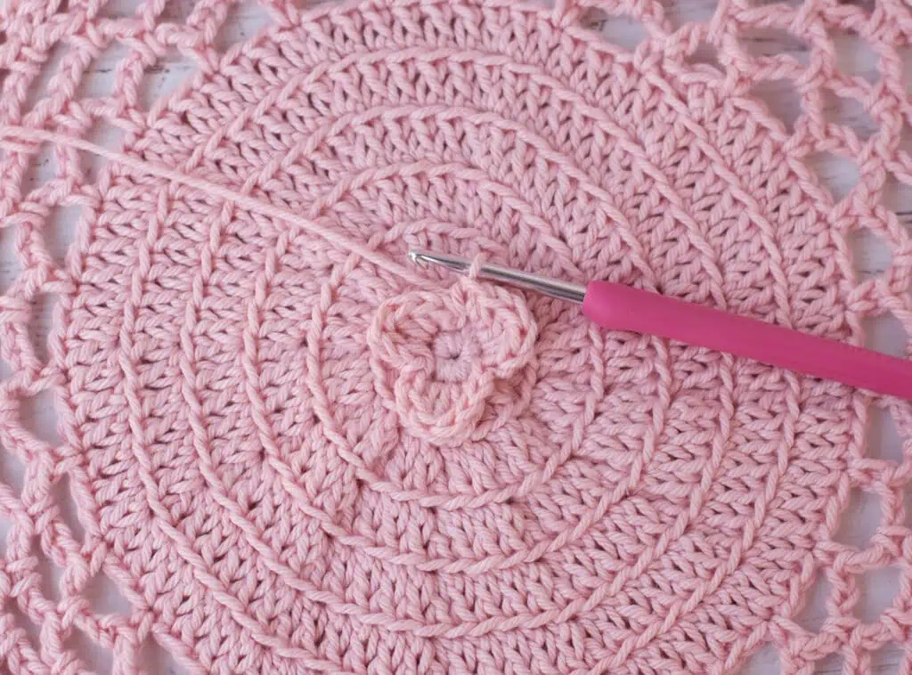 Pink crochet Market Bag in Progress