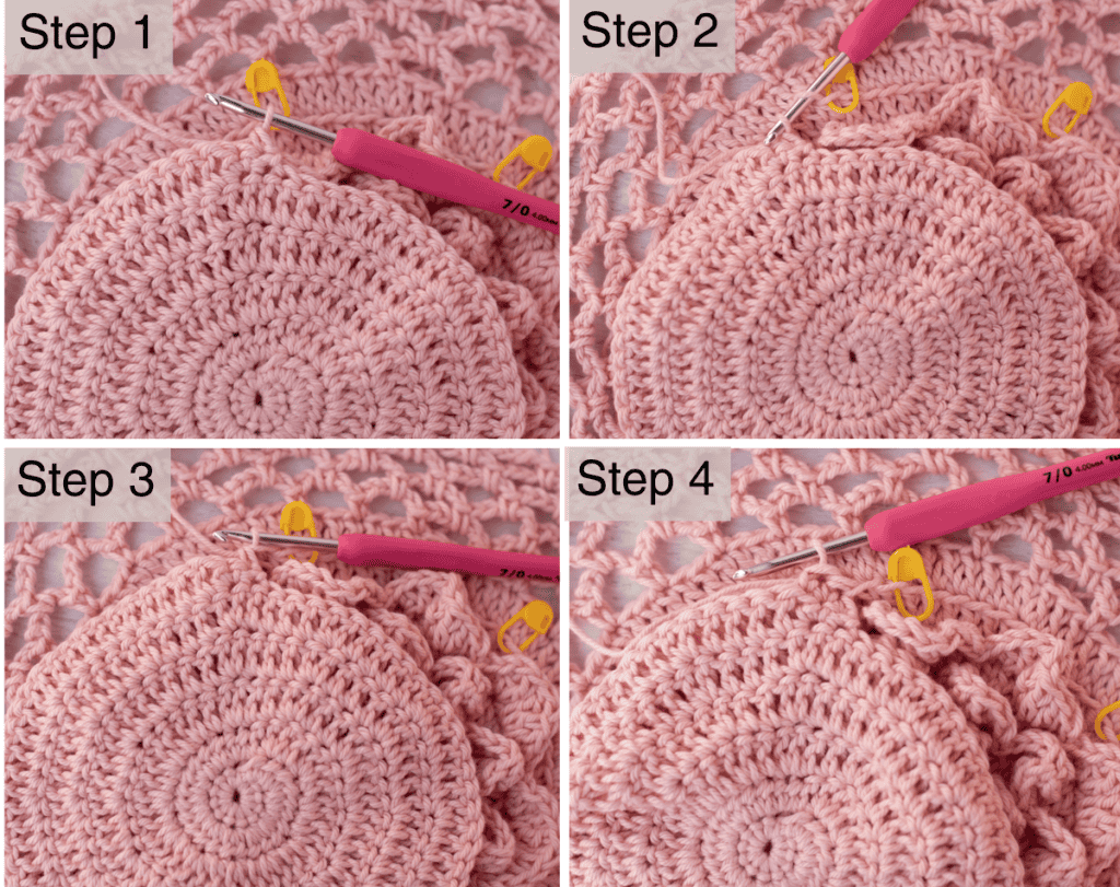 Step by step photos of market bag assembly