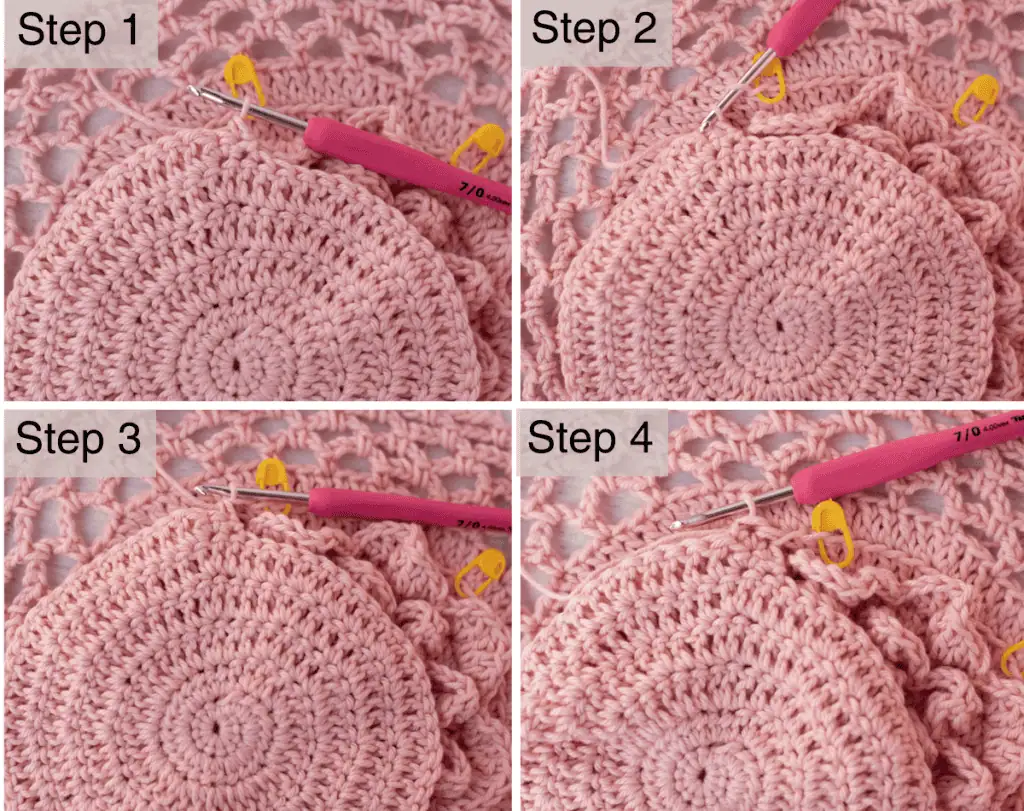 Step by step photos of market bag assembly
