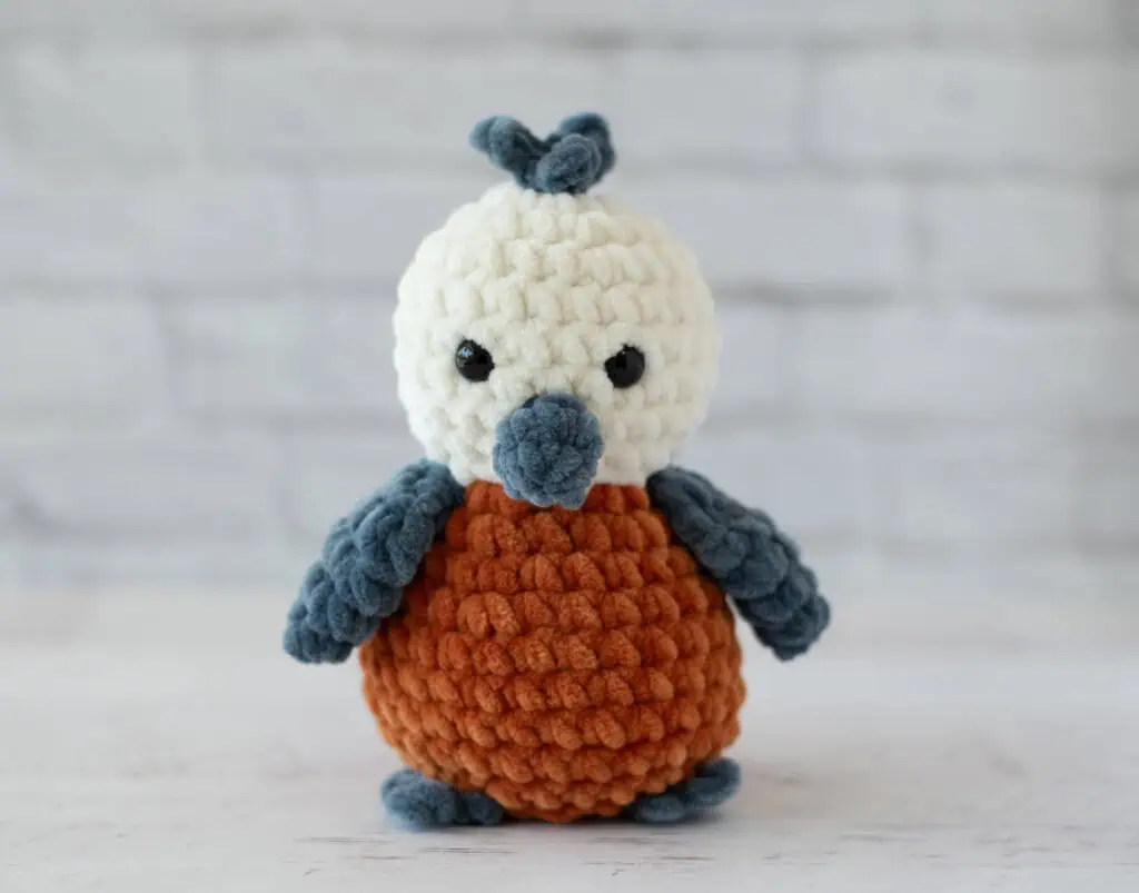 Adorable crocheted Red Breasted Nuthatch Bird