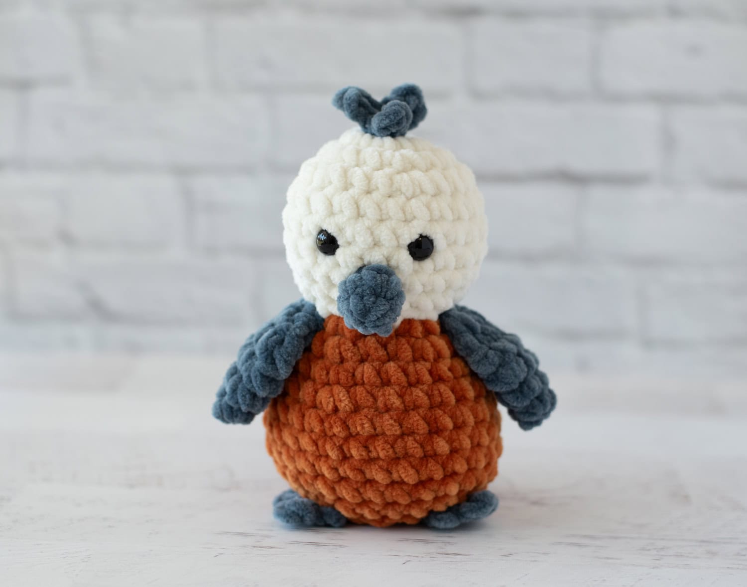 Adorable crocheted Red Breasted Nuthatch Bird