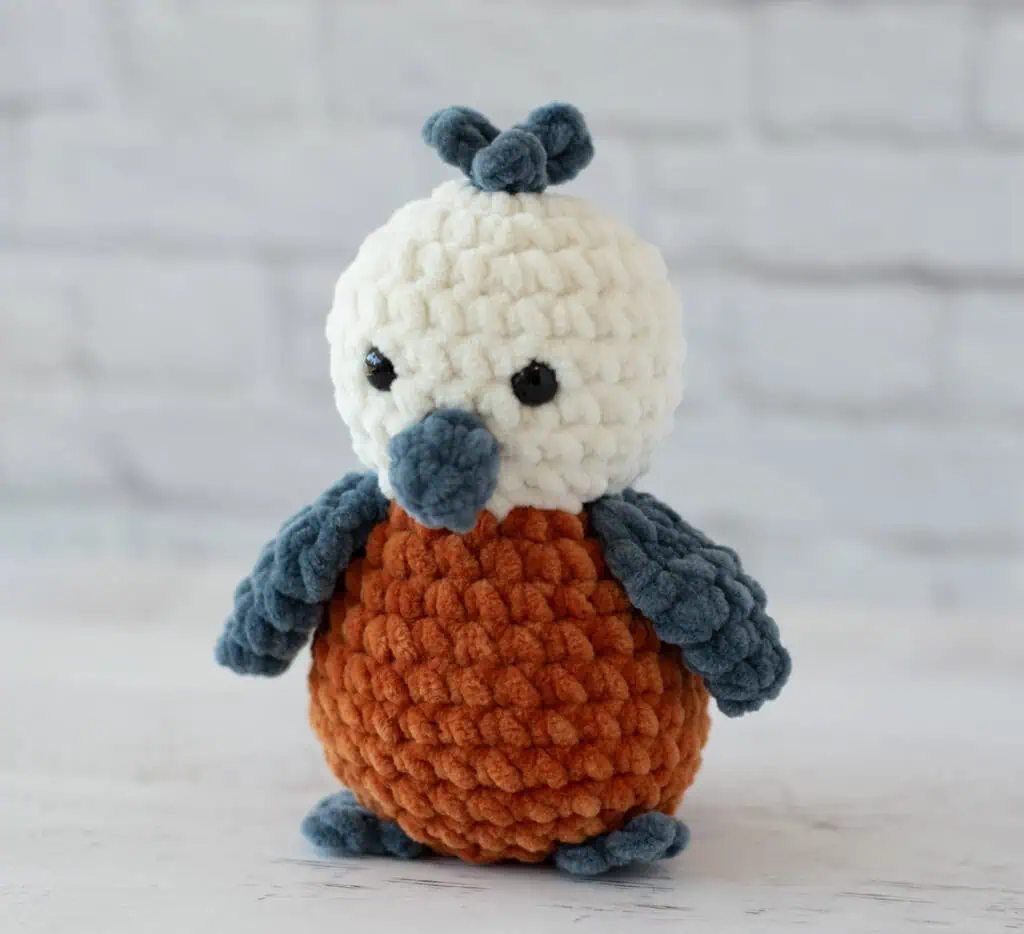 Adorable crocheted Red Breasted Nuthatch Bird
