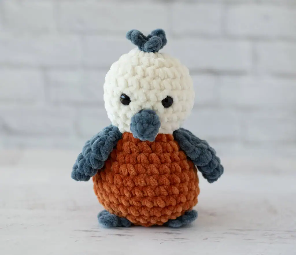 Adorable crocheted Red Breasted Nuthatch Bird