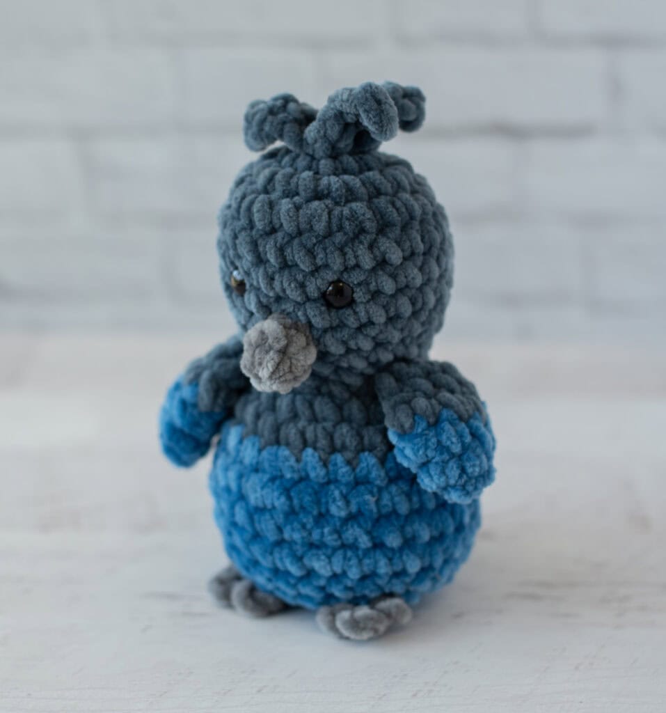 Crochet Stellers Jay Bird from side