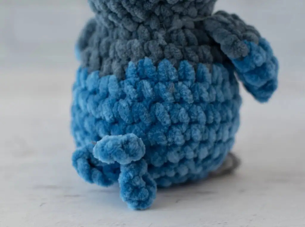 Crochet Stellers Jay Bird from back