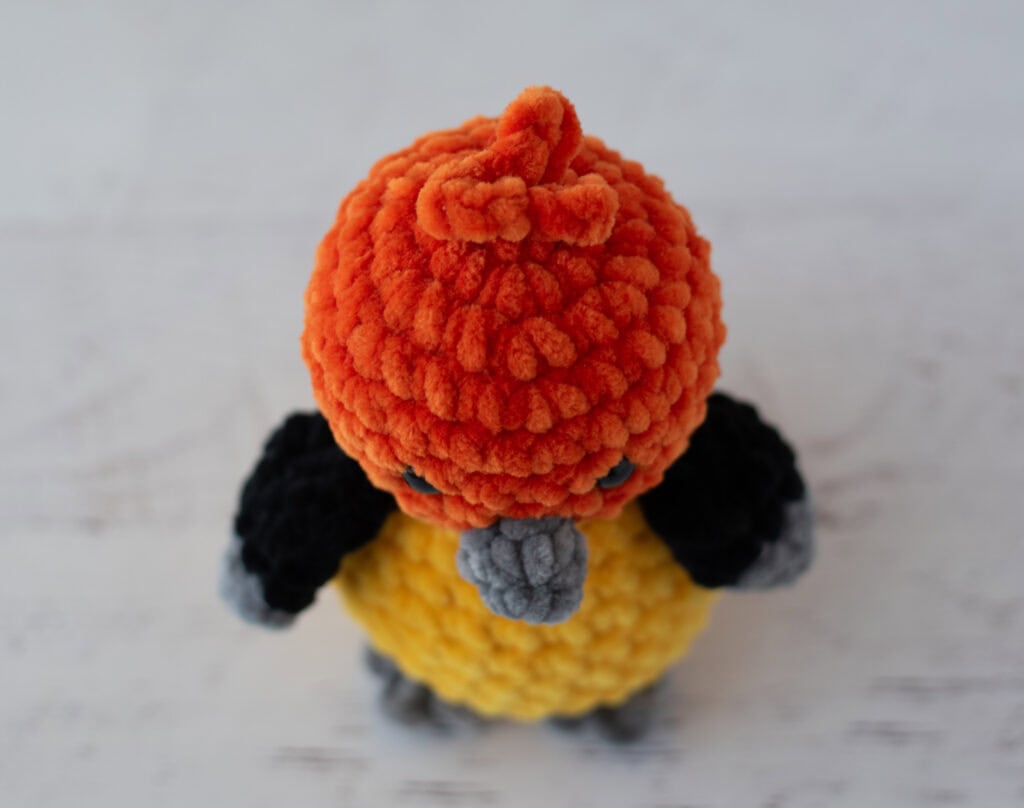 Crochet Western Tanager Bird from top