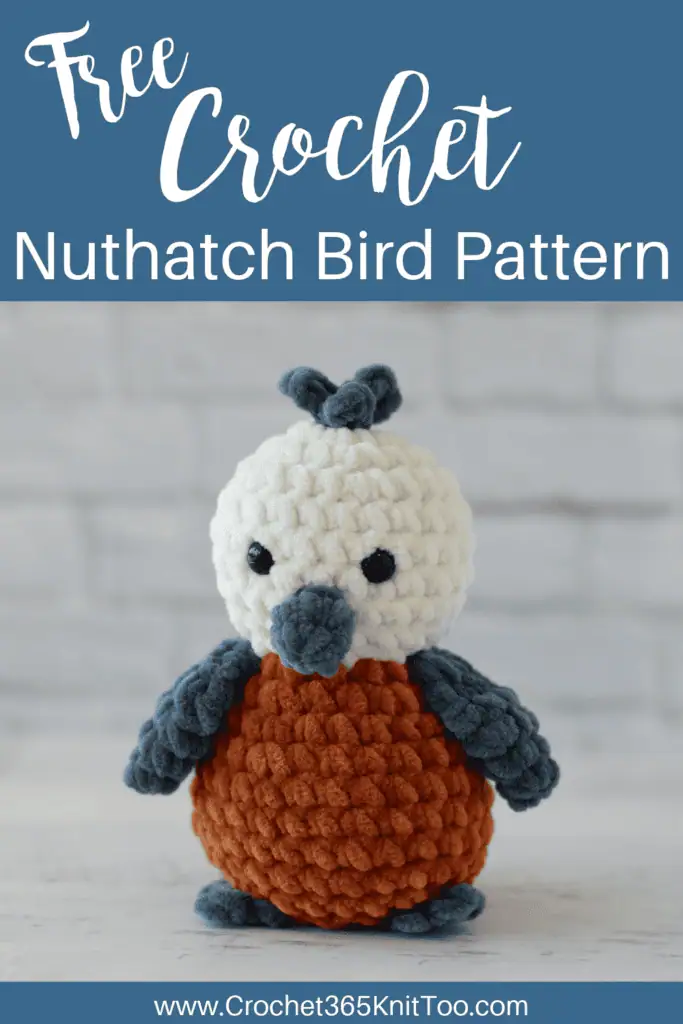 Image of crochet Red Breasted Nuthatch bird